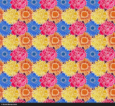 Juicy flower repeat pattern design