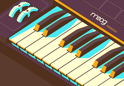 Moog Keyboard digital folioart illustration music peter greenwood retro vector