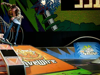 Mountain Dew Skate Pinball branding electric environment experience illustration mountain dew skate