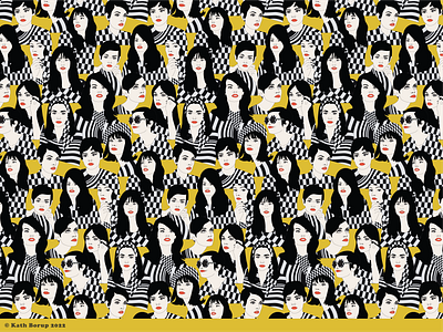 Sixties it girls pattern design