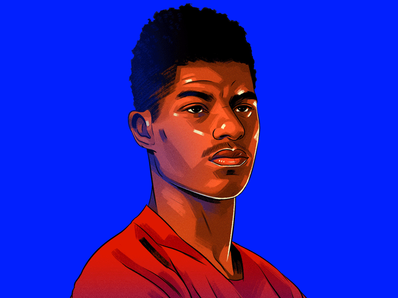 Rashford animation celebrity digital editorial folioart football gif illustration portrait