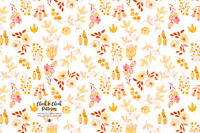 Cheek To Cheek watercolor patterns set design fabrics flowers seamless pattern watercolor