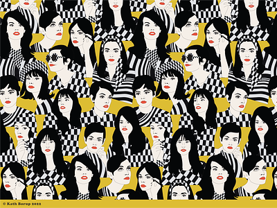 It girls of the 60's pattern design