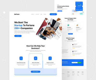 NinTech Saas Landing Page Design app design app web landing page design saas design saas landing page saas web tech design uidesign uiux design ux design web web application webdesign website website design