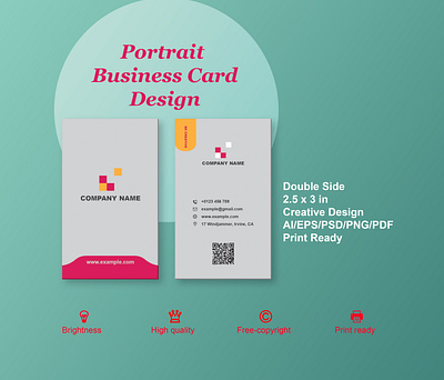 Portrait Business Card Design for brand brand brand design branding business business card card creative card design design graphic design invite card sharif