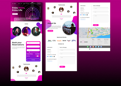 Music Event Booking Website Landing Page design landingpage ui uiux ux website