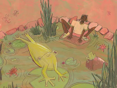 One with the Frogs childrens book illustration coloredpencil design drawing gouache illustration kid lit art painting photoshop