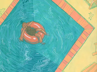 Pool Day childrens book illustration coloredpencil design drawing gouache illustration kid lit art painting photoshop