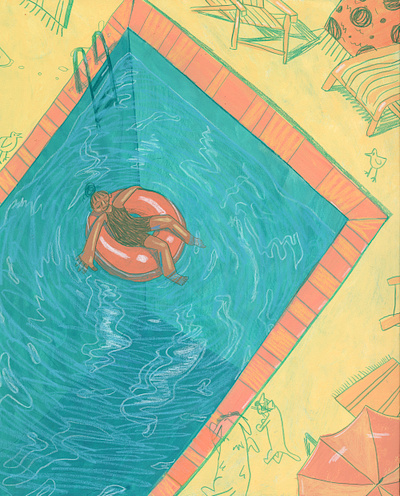 Pool Day childrens book illustration coloredpencil design drawing gouache illustration kid lit art painting photoshop
