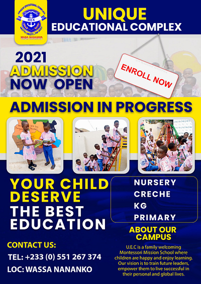 School Admission Poster design flyer graphic design school