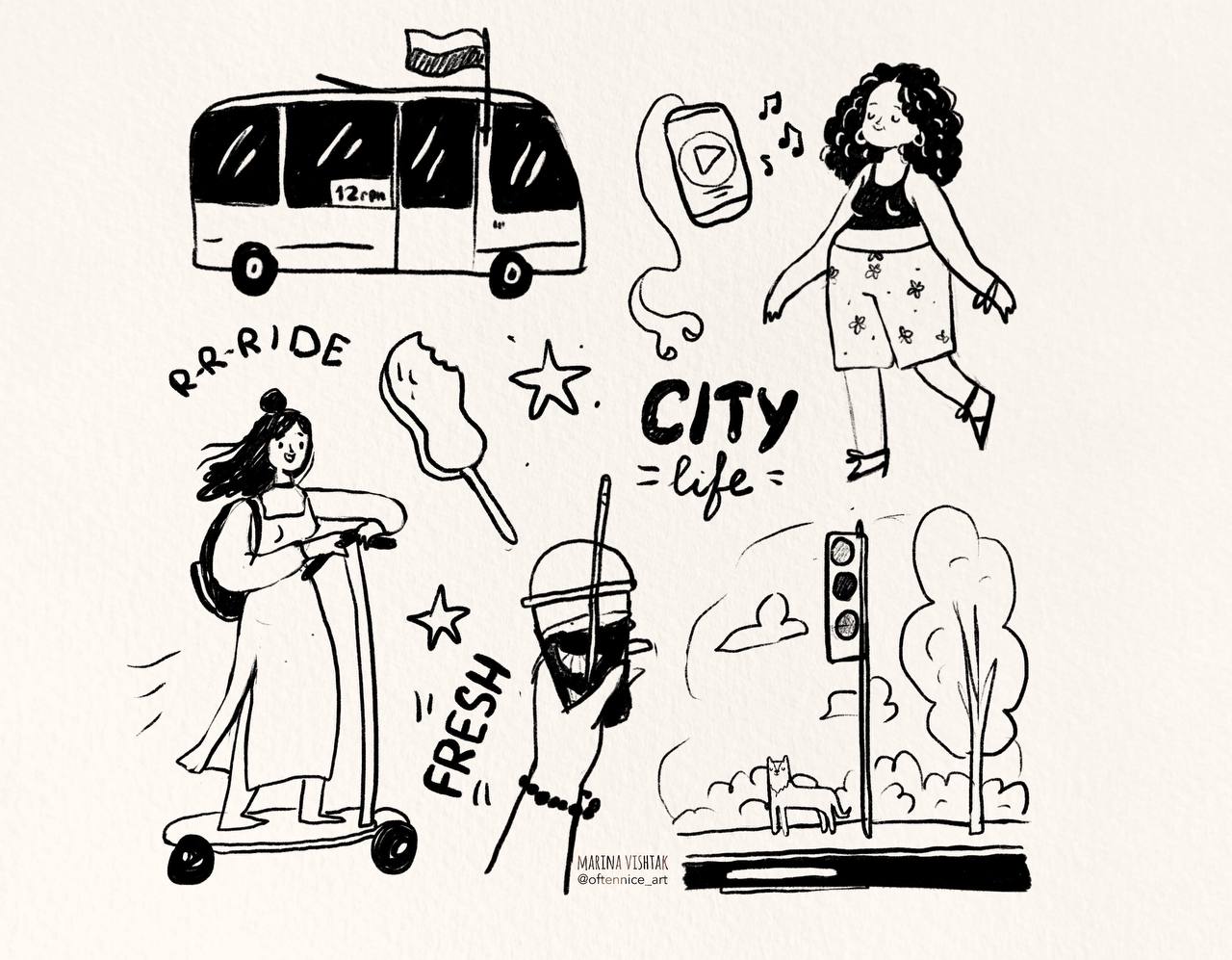 City life activity branding character character design city design digital art doodle flat happy illustration people set sketch town urban woman