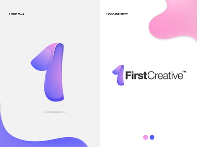 FirstCreative - Logo Design 1 gradient logo 1 logo branding creative design designer elegant first gradient logo firstcreative gradient inspiration letter one letter one logo logo logo design minimal modern one one logo unique