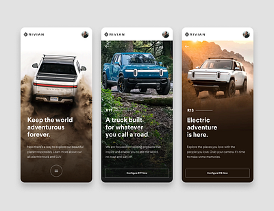 Rivian Concept app automotive concept design figma interaction mobile prototype quick sketch rivian ui visual design