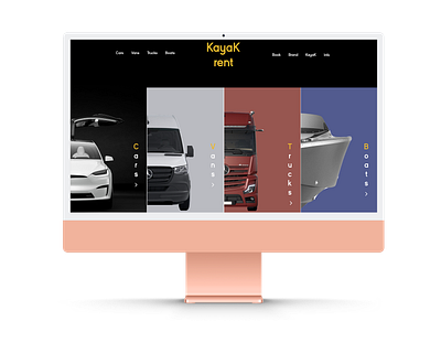 Vehicle rental company website UI graphic design ui web design