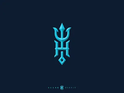 Trident branding dusan klepic greek h logo luxury monogram mythology neptune poseidon trident