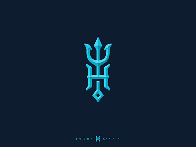 Trident branding dusan klepic greek h logo luxury monogram mythology neptune poseidon trident