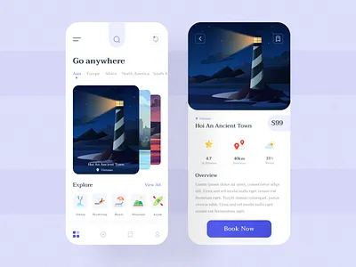 Travel App UI app design mobile app ui uidesign uiux
