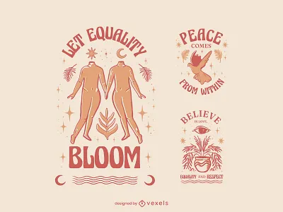 International peace day badges badges bird bodies design hand drawn holiday illustration illustrator love nature peace peace day plant quote quotes quotes letterin set