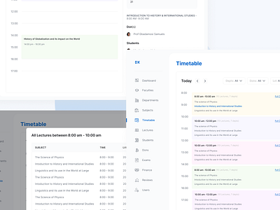 Educational Dashboard (Timetable) adobe xd dashboard design design educational dashboard figma design graphic design interface timetable design ui ui design uiux uiux design user interface design visual design web design website design website ui