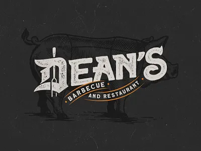 Dean's Barbecue and Restaurant barbecue bbq brand branding cuisine design eatery hospitality illustration indiana logo restaurant vector