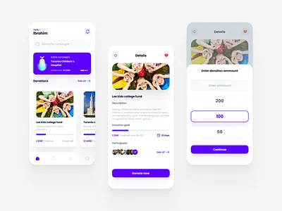 Giveummah - Donation app concept app charity charity app child donation donation app donor give islamic ui uiux volunteering