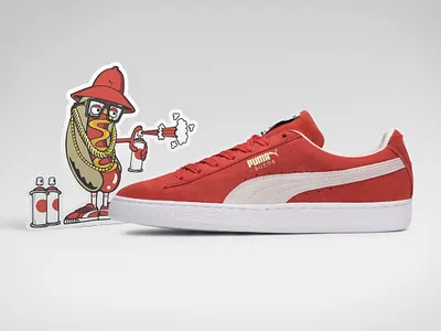 Puma Suede 3d branding cardboard character display illustration puma vector