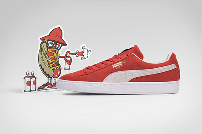 Puma Suede 3d branding cardboard character display illustration puma vector