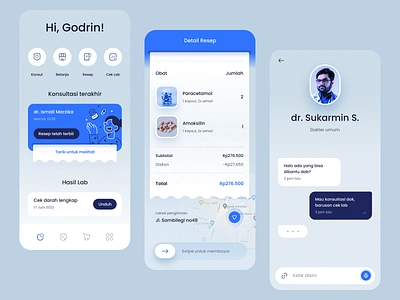 Doctor App Exploration android app appointment cards chat consultant dashboard doctor health icons illustration ios mobile pharmacy recipe