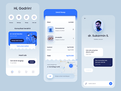Doctor App Exploration android app appointment cards chat consultant dashboard doctor health icons illustration ios mobile pharmacy recipe