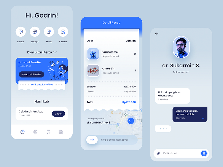 Doctor App Exploration by Ghani Pradita for Paperpillar on Dribbble