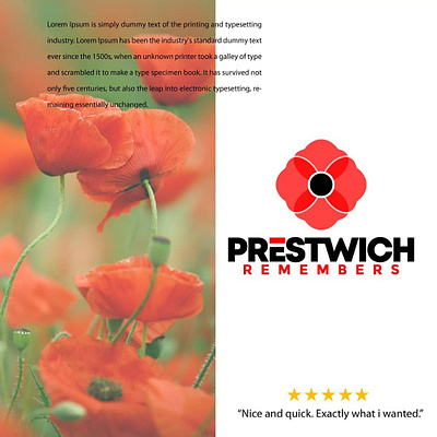 Prestwich Remembers branding icon illustration logo logo design online vector