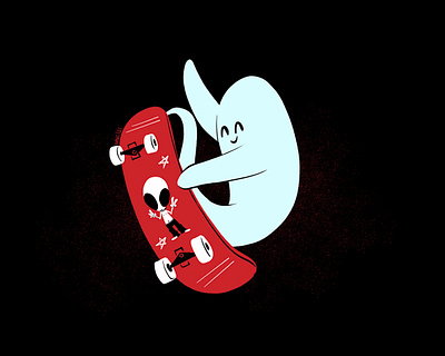 Sky aughost aughostus gloom character character design design ghost halloween horror illustration mid century retro vintage
