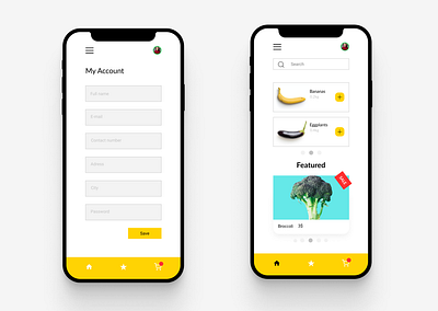 Daily UI discovarage 3/4. My account, Home. mobile onboarding ui ux ux design