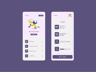 Daily UI #006 - Profile app daily ui 06 dailyui figma food healthy illustration mobile profile ui uidesign user user profile ux uxdesign