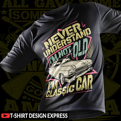 custom classic car t-shirt design apparel design design fashion design illustration logo t shirt t shirt art t shirt design t shirt designer typography art upwork