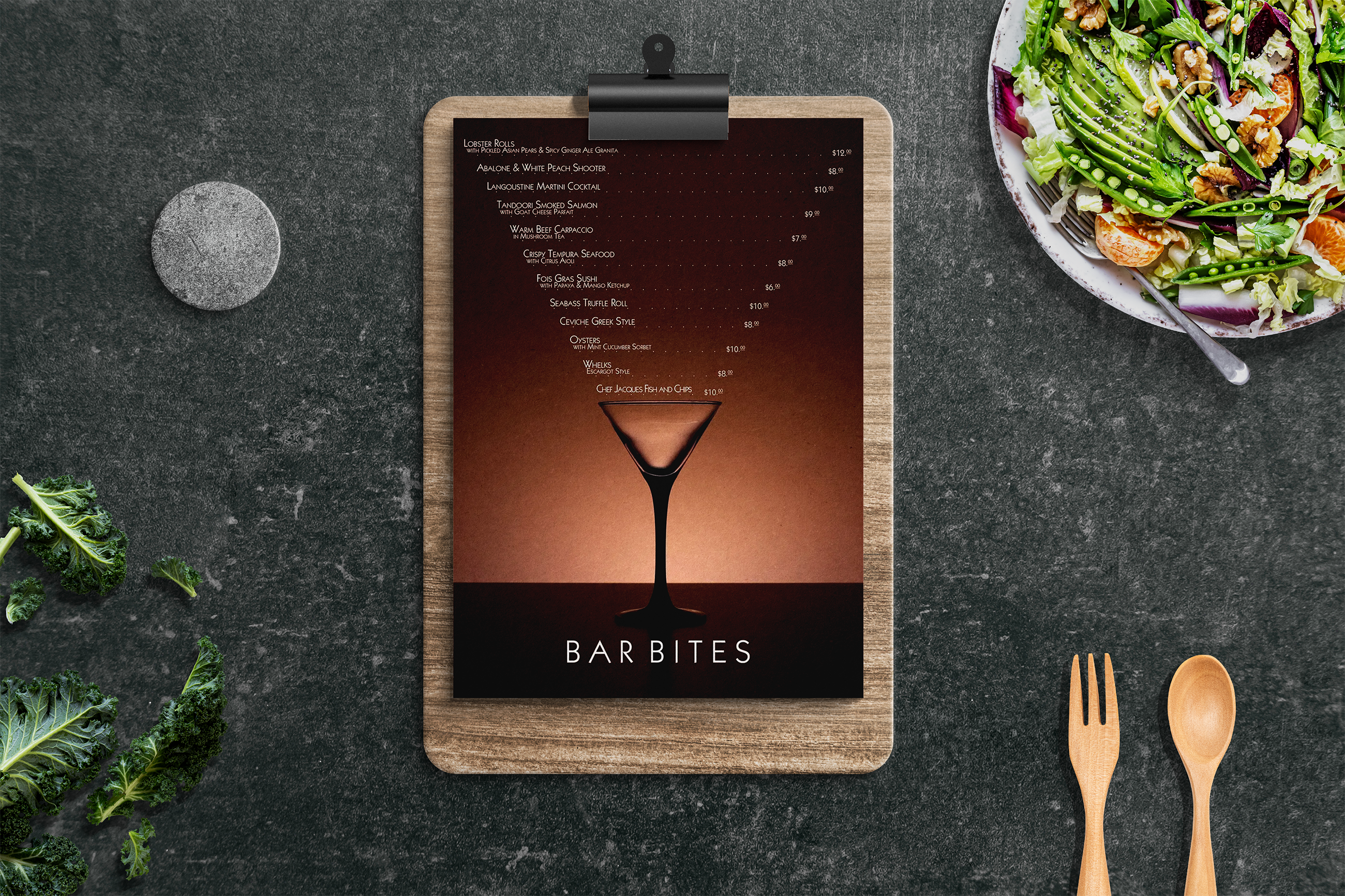 2012 Bar Bites Menu - Print bar menu print