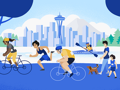 Obliteride bike kayak pnw race seattle south lake union space needle summer walking