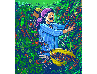 Coffee workers of India. branding coffee design expression illustration india indian logo satishgangaiah ui vector