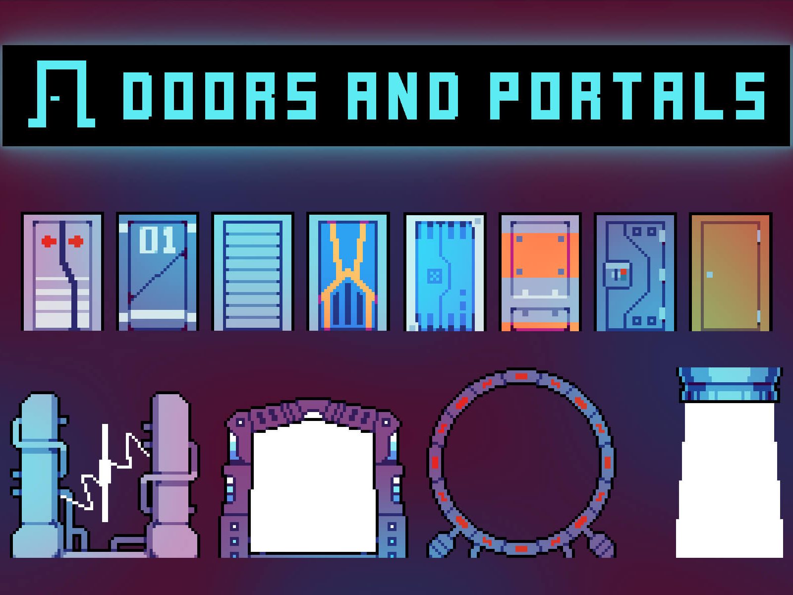 Doors and Portals Pixel Art by 2D Game Assets on Dribbble