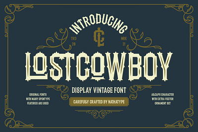 LOSTCOWBOY - Display Vintage Font branding design font fonts handlettering illustration logo logo type typography