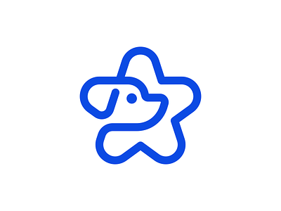 Dog Star mark animal branding design dog geometry icon illustration line logo mark minimalism pet star