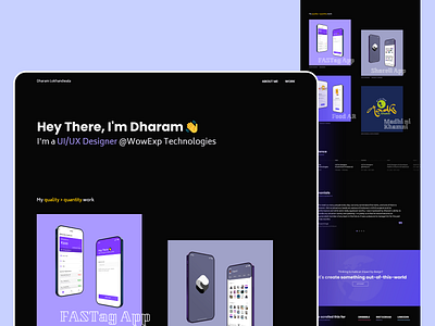 Personal Portfolio Website - Dharam Lokhandwala branding clean design home page landing page personal personal portfolio personal website portfolio portfolio homepage portfolio landing page portfolio website ui web website