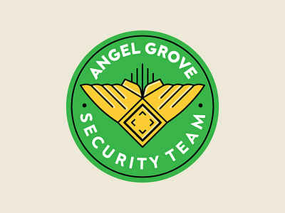 Angel Grove Security Team branding gold green green ranger logo power rangers shield typography