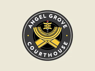 Angel Grove Courthouse branding gold gold ranger logo power rangers shield zeo