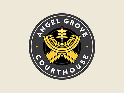 Angel Grove Courthouse branding gold gold ranger logo power rangers shield zeo