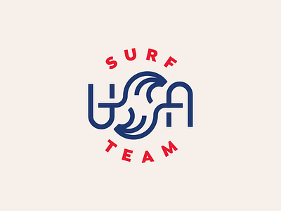 USA Surf Team branding logo olympics patriotic surf team usa usa watersports wave