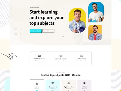 Online Learning website design agency corporate course landing page creative agency education education website online course ui ux website