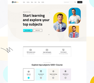 Online Learning website design agency corporate course landing page creative agency education education website online course ui ux website
