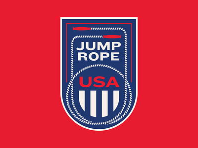 USA Jump Rope Squad badge challenge jump rope logo obsucre olympics patriotic summer