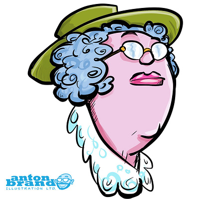 Old lady cartoon character humour illustration old